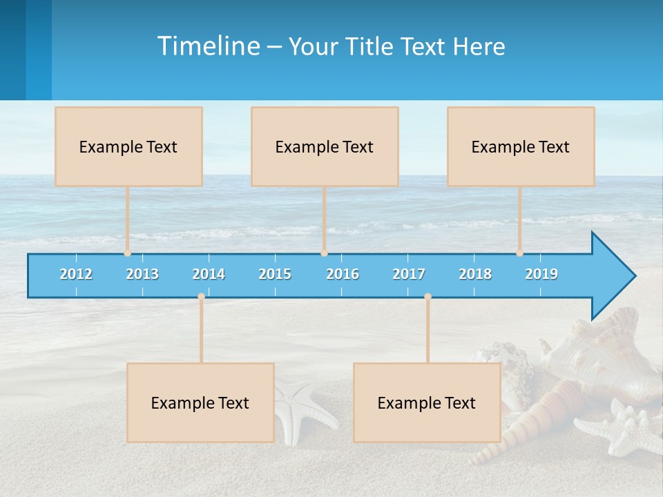 Seashells And Starfish On The Beach Powerpoint Template PowerPoint Template