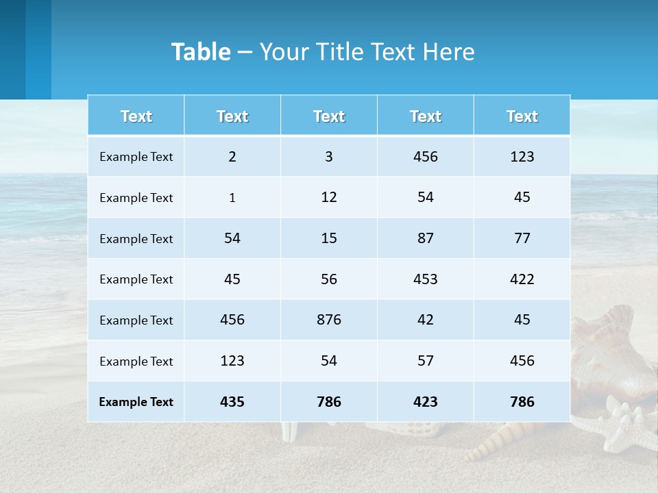 Seashells And Starfish On The Beach Powerpoint Template PowerPoint Template