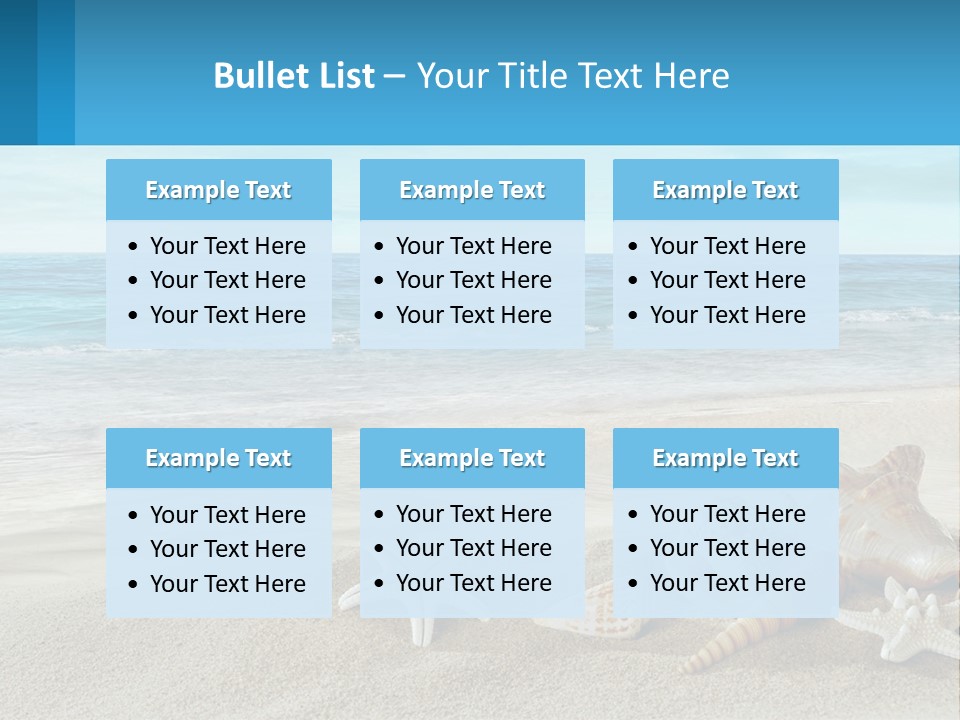 Seashells And Starfish On The Beach Powerpoint Template PowerPoint Template
