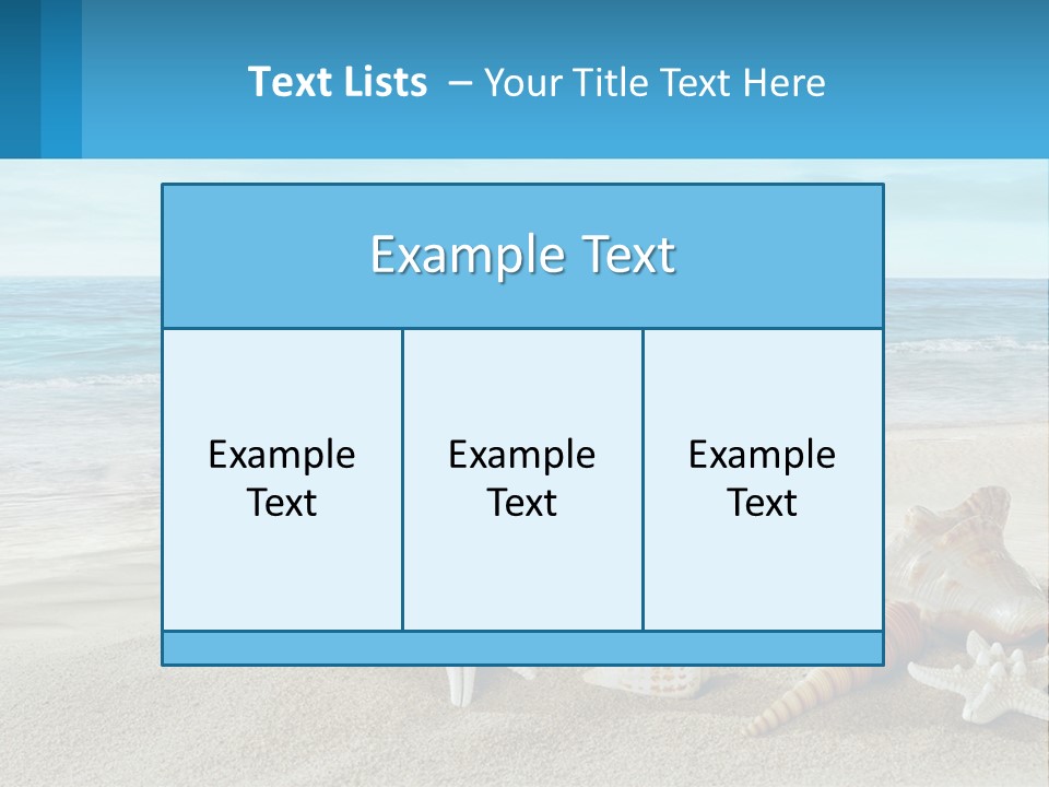Seashells And Starfish On The Beach Powerpoint Template PowerPoint Template