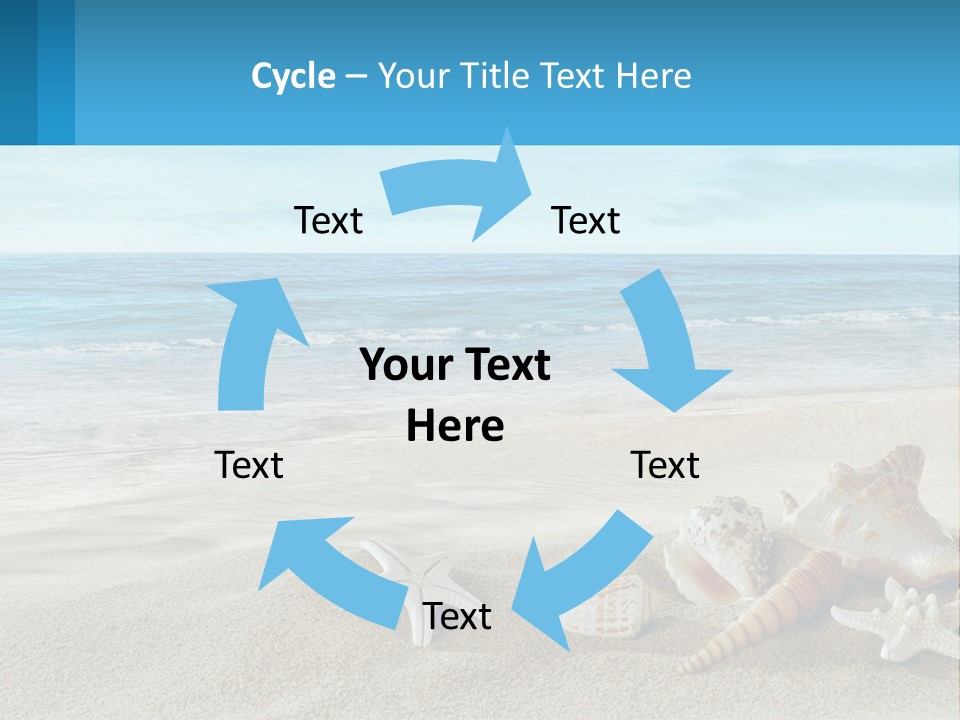 Seashells And Starfish On The Beach Powerpoint Template PowerPoint Template