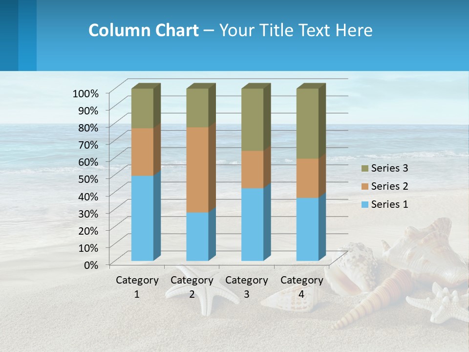 Seashells And Starfish On The Beach Powerpoint Template PowerPoint Template