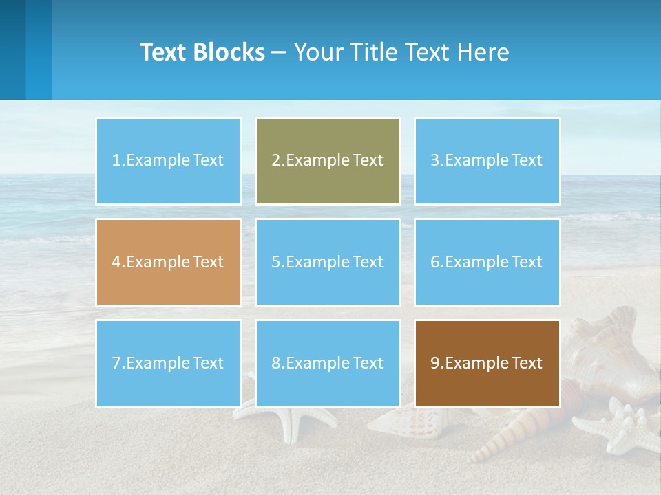 Seashells And Starfish On The Beach Powerpoint Template PowerPoint Template