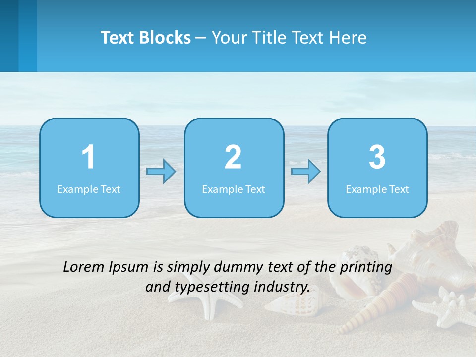 Seashells And Starfish On The Beach Powerpoint Template PowerPoint Template
