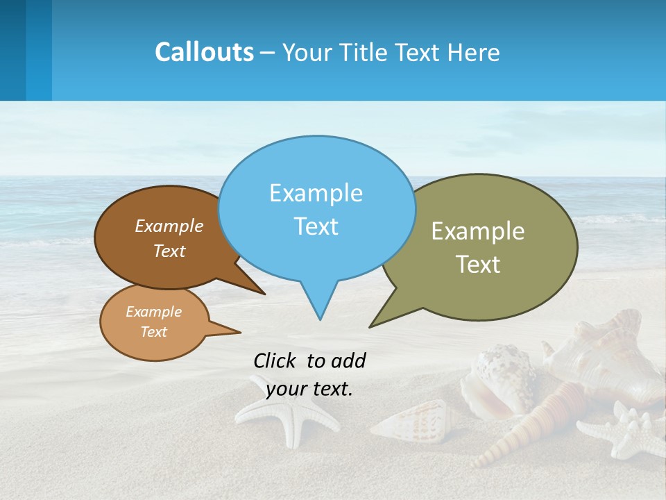 Seashells And Starfish On The Beach Powerpoint Template PowerPoint Template