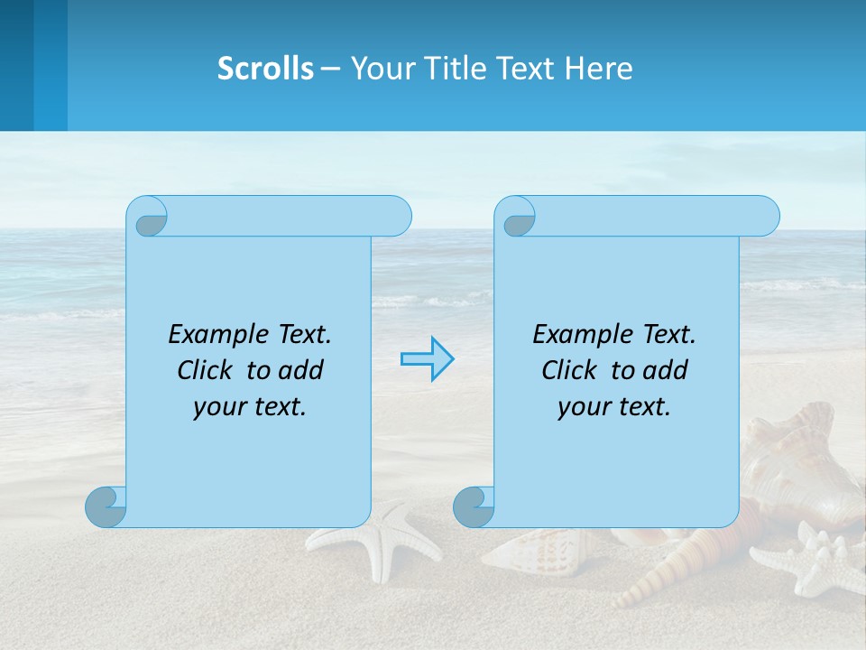 Seashells And Starfish On The Beach Powerpoint Template PowerPoint Template