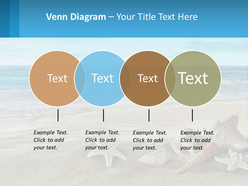 Seashells And Starfish On The Beach Powerpoint Template PowerPoint Template