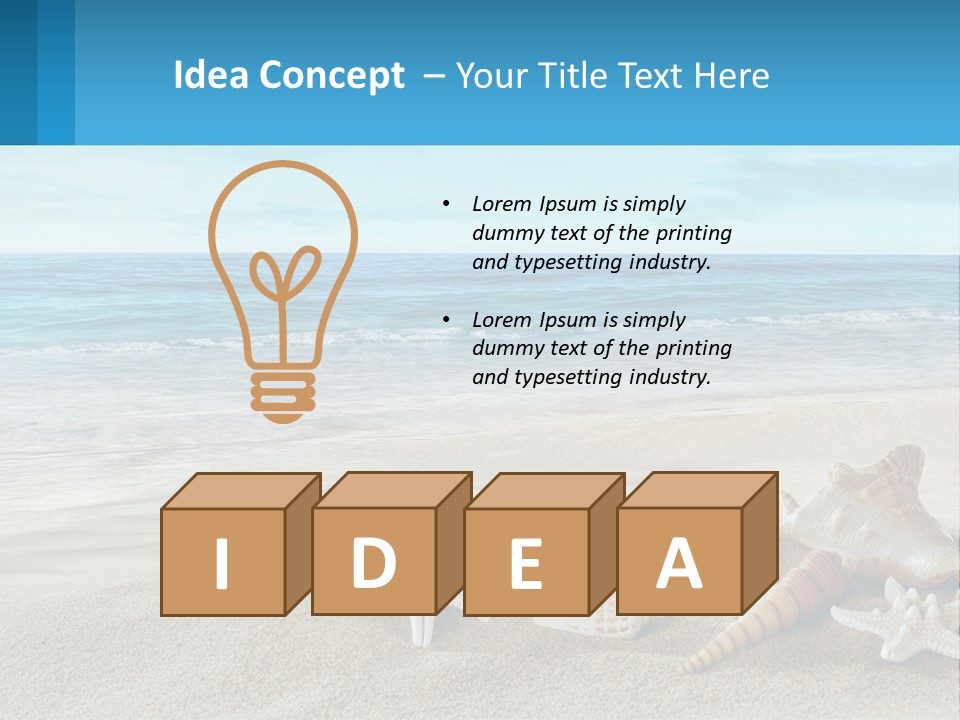 Seashells And Starfish On The Beach Powerpoint Template PowerPoint Template