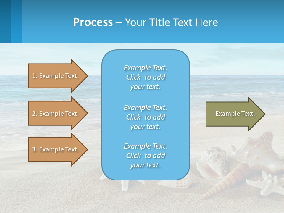 Seashells And Starfish On The Beach Powerpoint Template PowerPoint Template