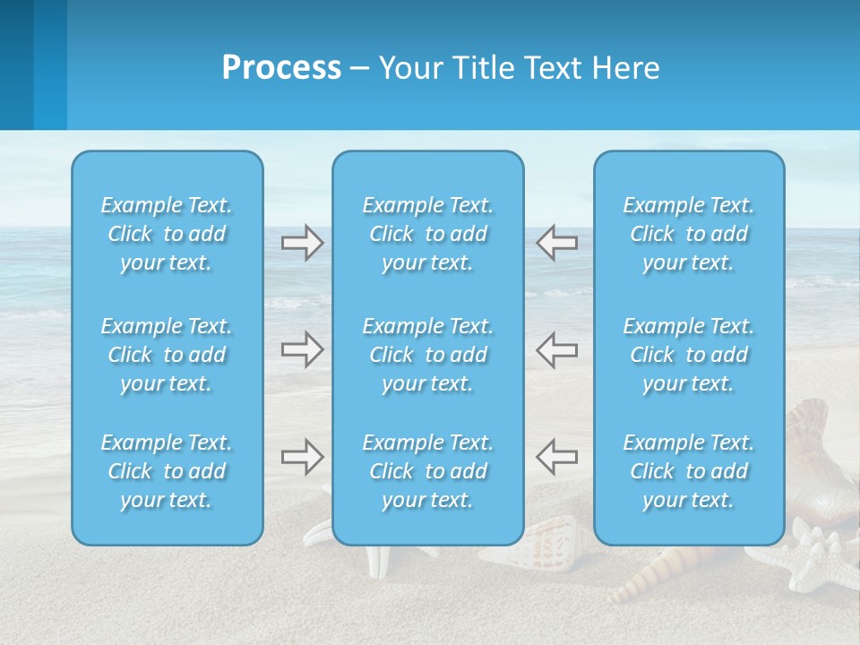 Seashells And Starfish On The Beach Powerpoint Template PowerPoint Template