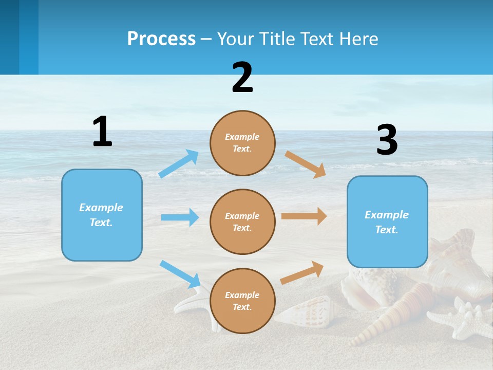 Seashells And Starfish On The Beach Powerpoint Template PowerPoint Template