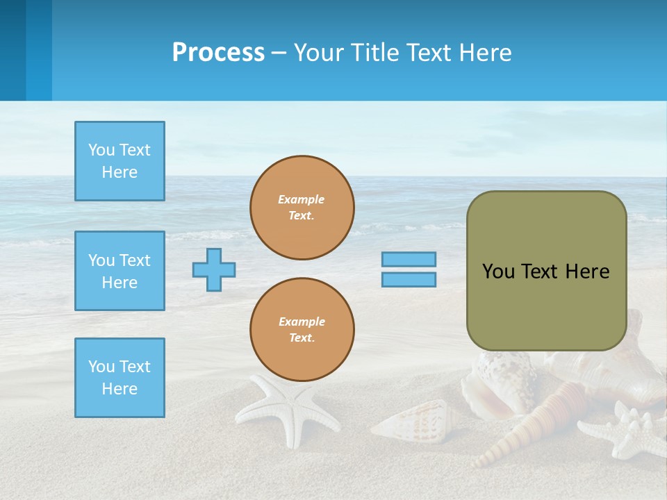 Seashells And Starfish On The Beach Powerpoint Template PowerPoint Template