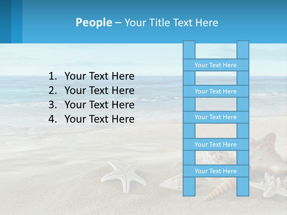 Seashells And Starfish On The Beach Powerpoint Template PowerPoint Template