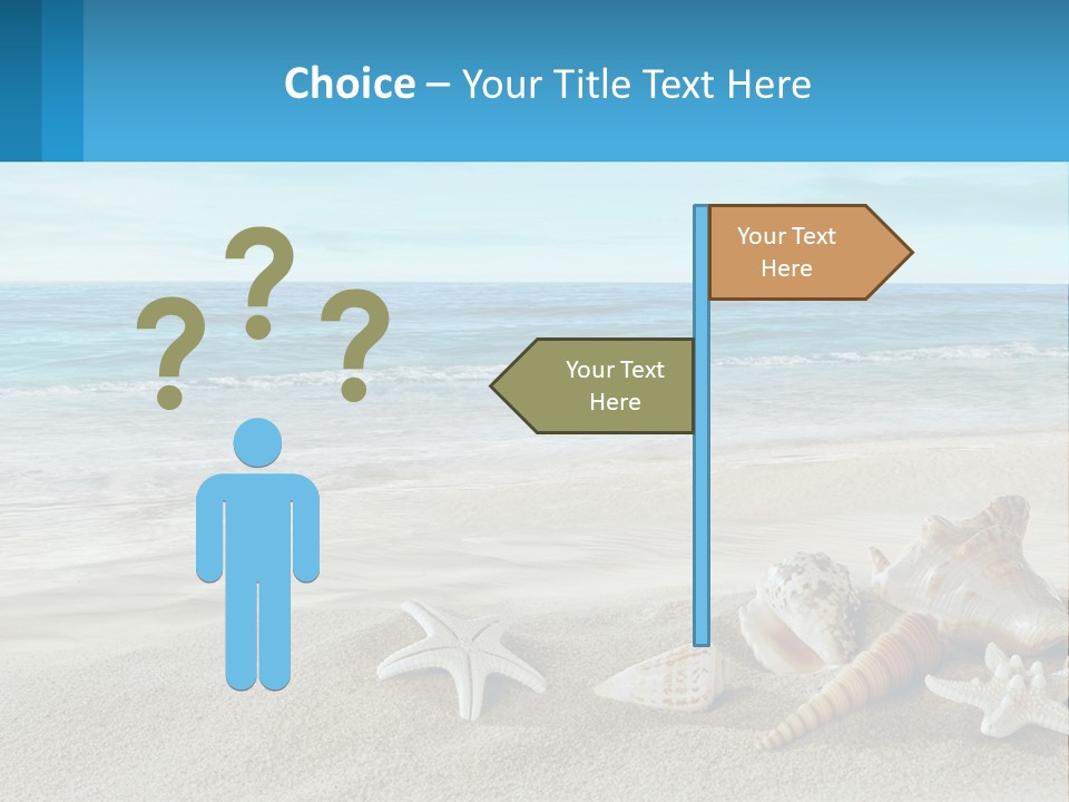 Seashells And Starfish On The Beach Powerpoint Template PowerPoint Template