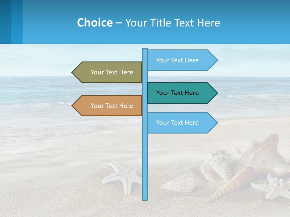 Seashells And Starfish On The Beach Powerpoint Template PowerPoint Template