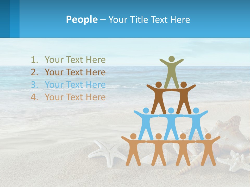 Seashells And Starfish On The Beach Powerpoint Template PowerPoint Template