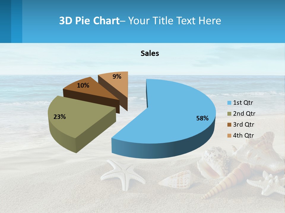 Seashells And Starfish On The Beach Powerpoint Template PowerPoint Template