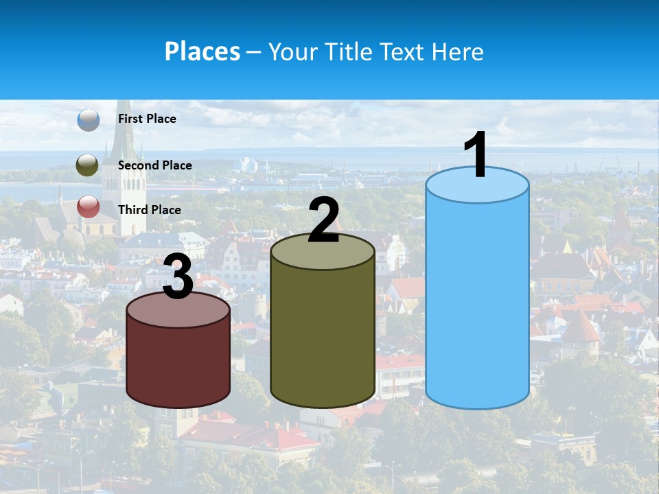 An Aerial View Of A City With A Church Steeple PowerPoint Template