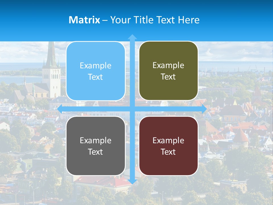 An Aerial View Of A City With A Church Steeple PowerPoint Template