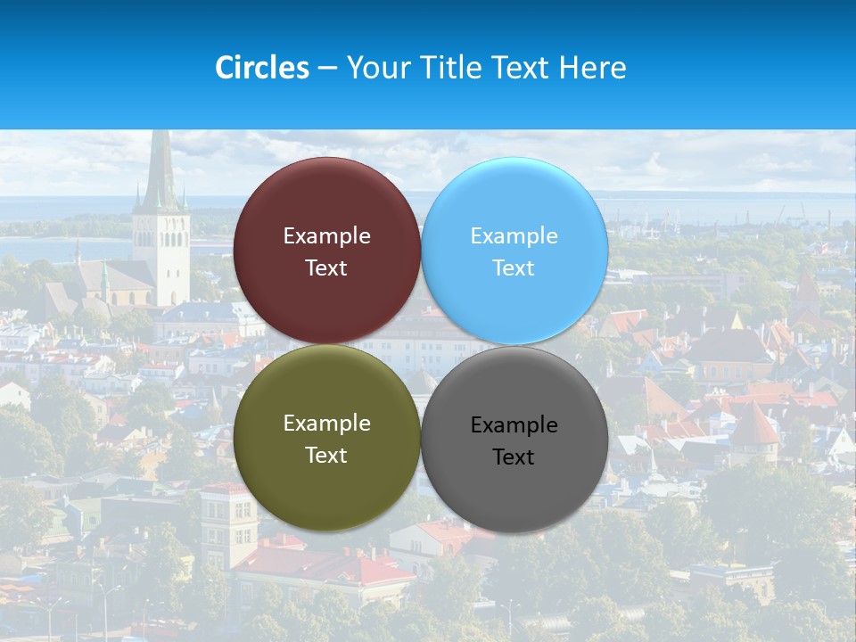 An Aerial View Of A City With A Church Steeple PowerPoint Template