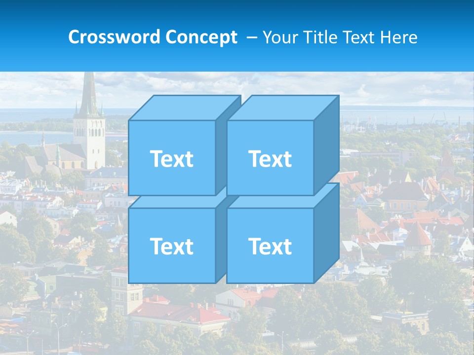 An Aerial View Of A City With A Church Steeple PowerPoint Template