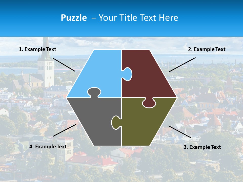 An Aerial View Of A City With A Church Steeple PowerPoint Template