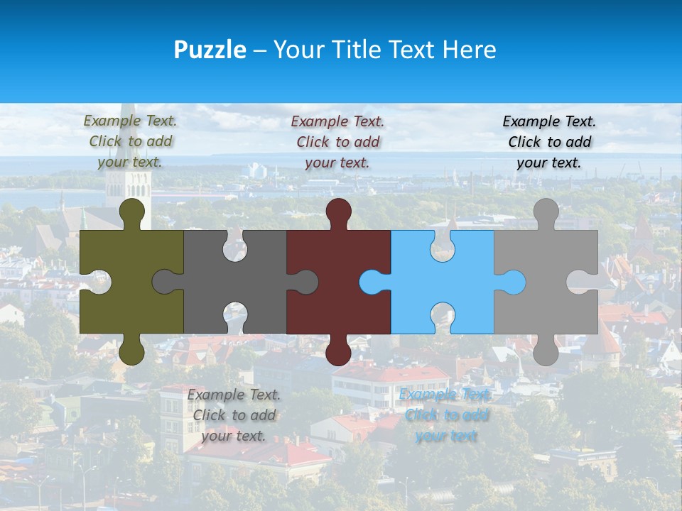 An Aerial View Of A City With A Church Steeple PowerPoint Template