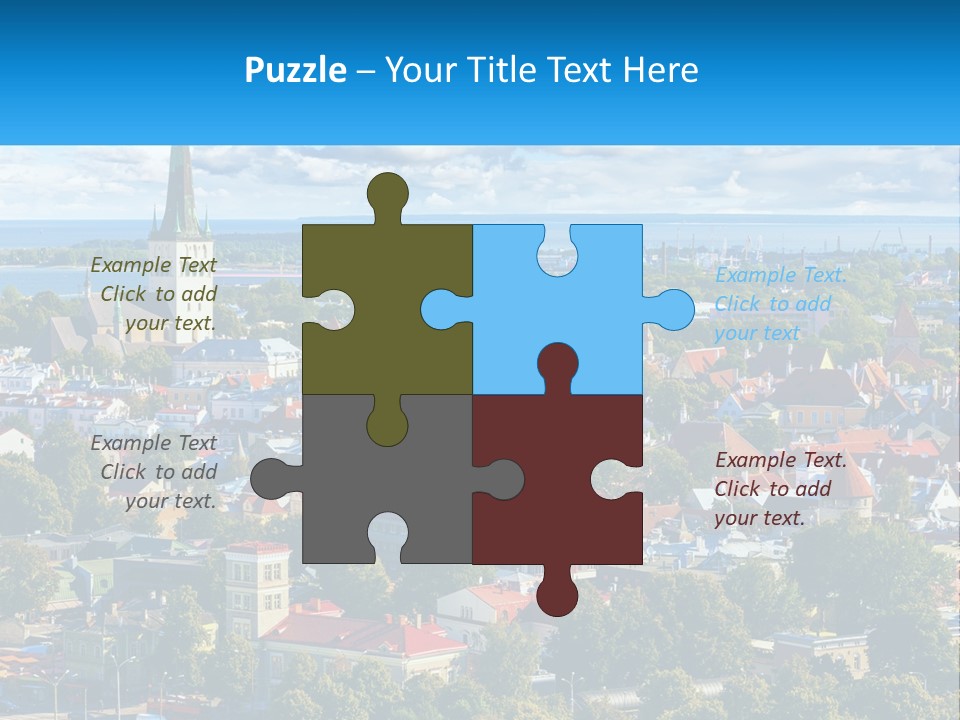 An Aerial View Of A City With A Church Steeple PowerPoint Template