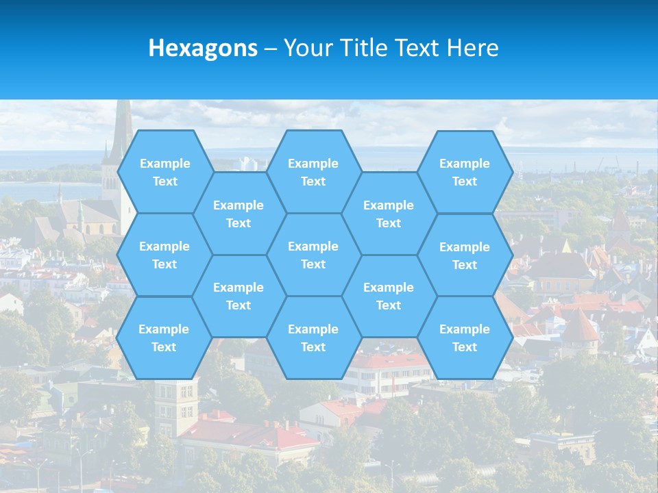 An Aerial View Of A City With A Church Steeple PowerPoint Template