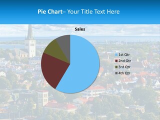 An Aerial View Of A City With A Church Steeple PowerPoint Template