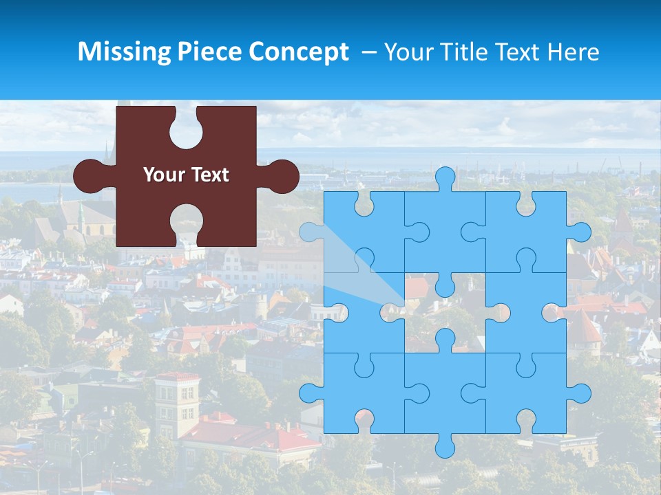 An Aerial View Of A City With A Church Steeple PowerPoint Template
