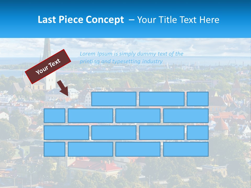 An Aerial View Of A City With A Church Steeple PowerPoint Template