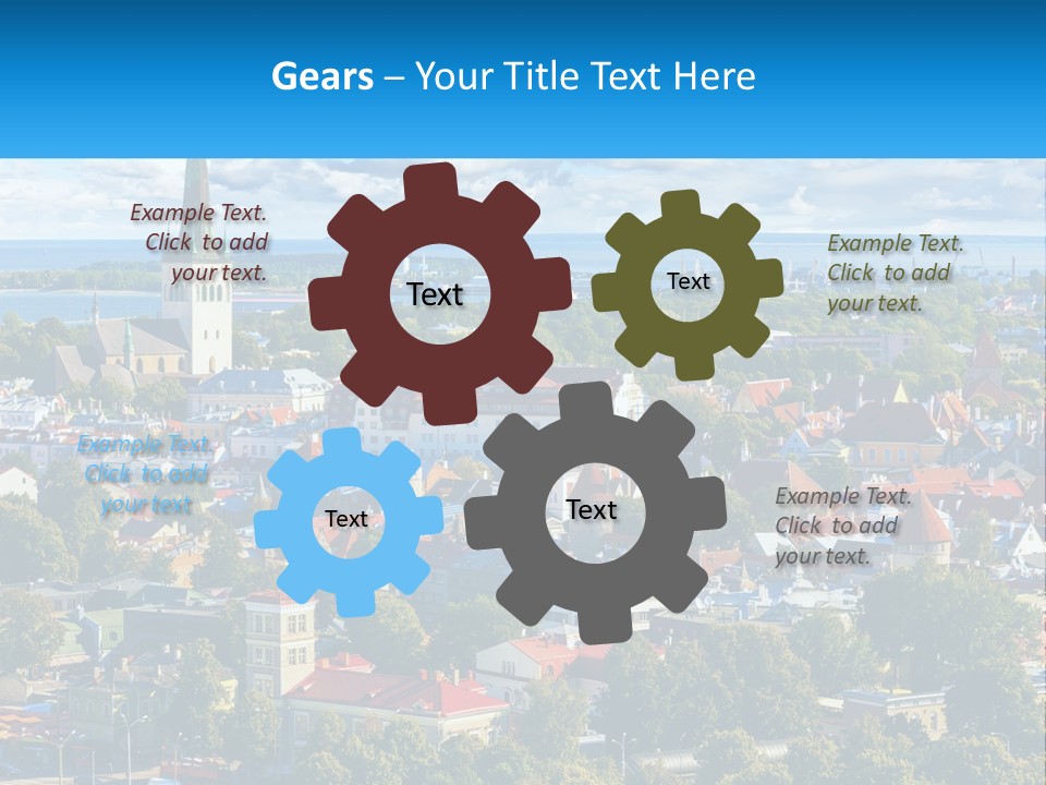 An Aerial View Of A City With A Church Steeple PowerPoint Template
