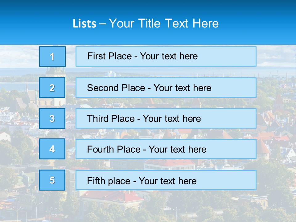 An Aerial View Of A City With A Church Steeple PowerPoint Template