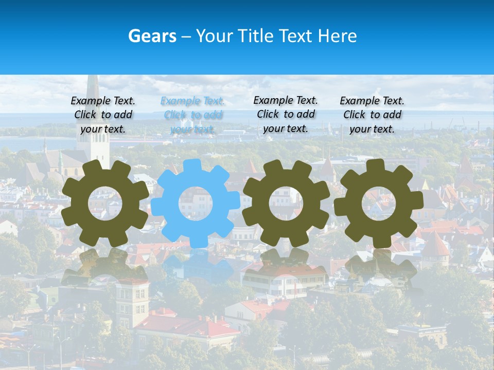 An Aerial View Of A City With A Church Steeple PowerPoint Template