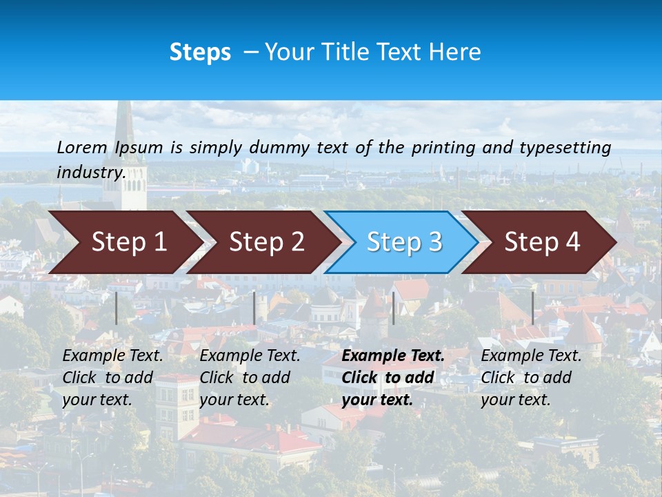 An Aerial View Of A City With A Church Steeple PowerPoint Template