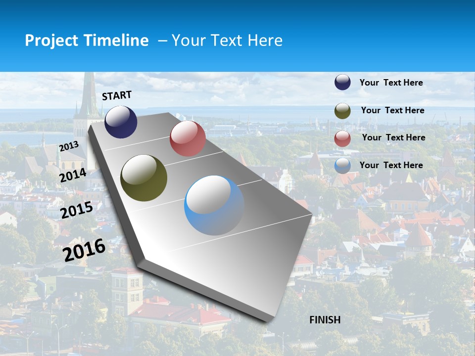 An Aerial View Of A City With A Church Steeple PowerPoint Template
