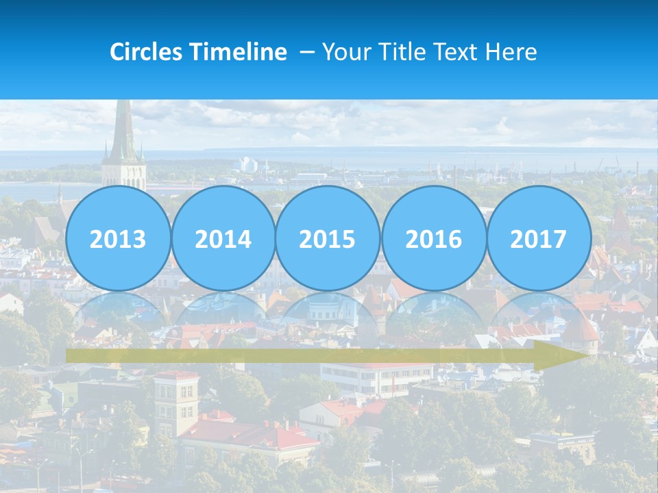 An Aerial View Of A City With A Church Steeple PowerPoint Template