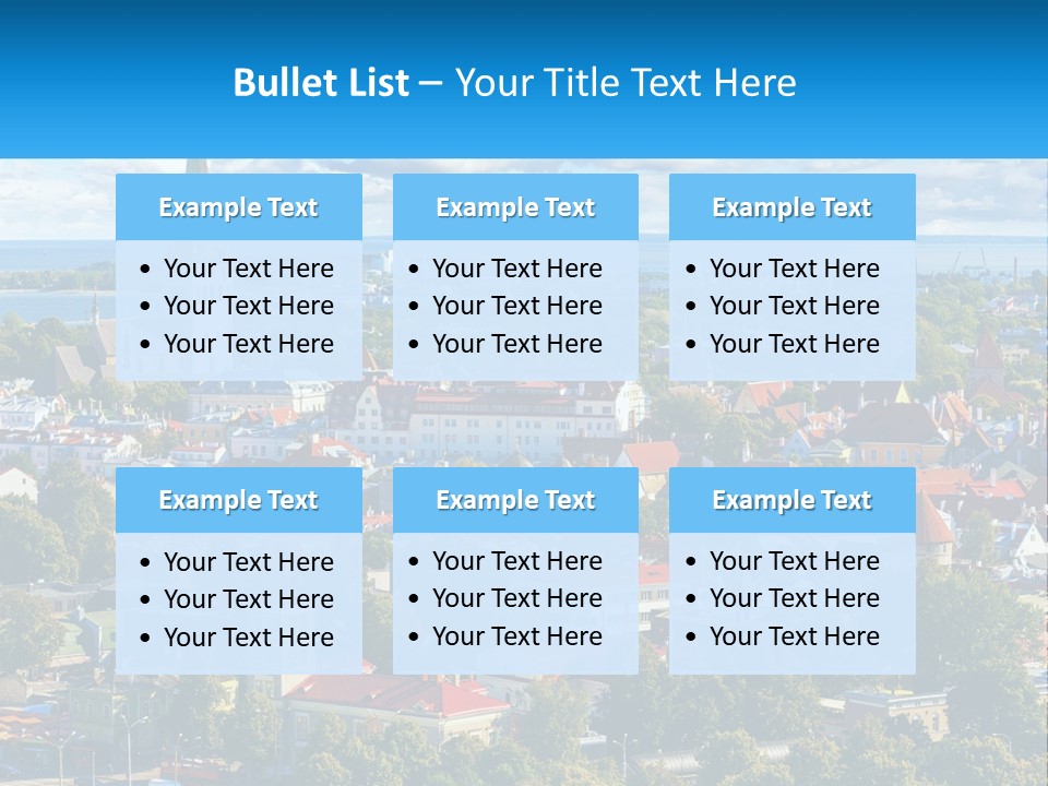 An Aerial View Of A City With A Church Steeple PowerPoint Template