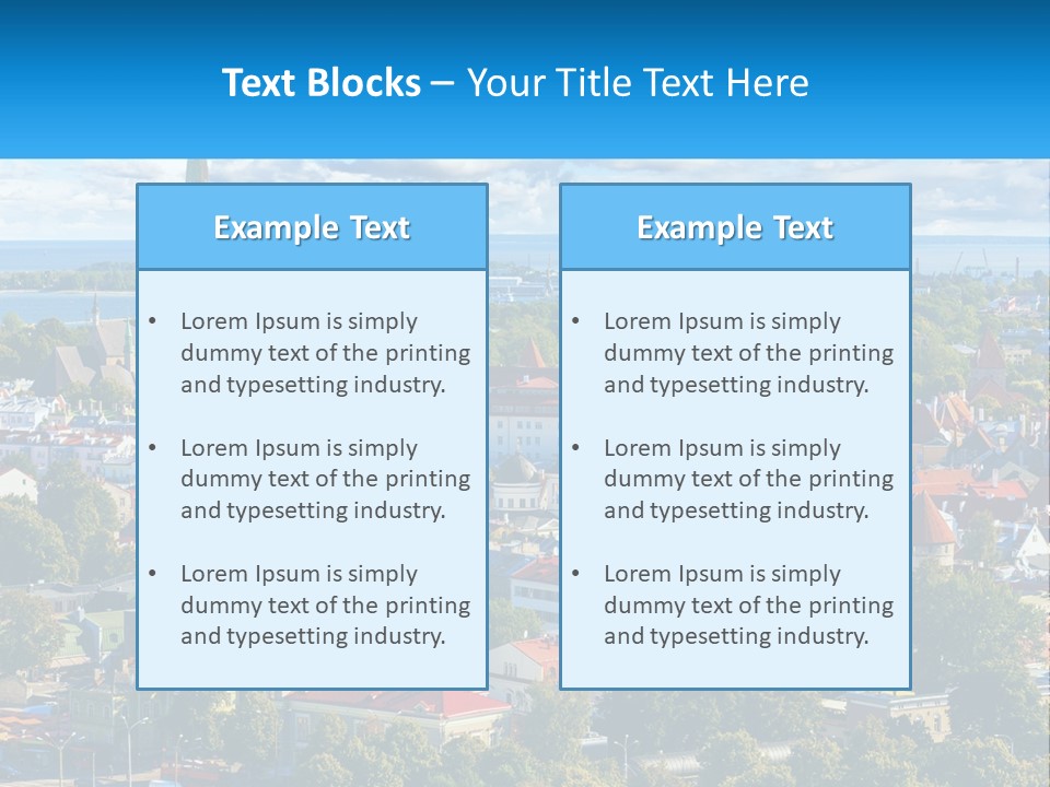 An Aerial View Of A City With A Church Steeple PowerPoint Template