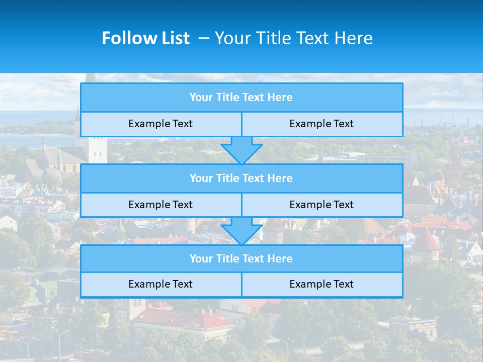An Aerial View Of A City With A Church Steeple PowerPoint Template