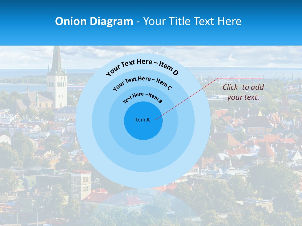 An Aerial View Of A City With A Church Steeple PowerPoint Template