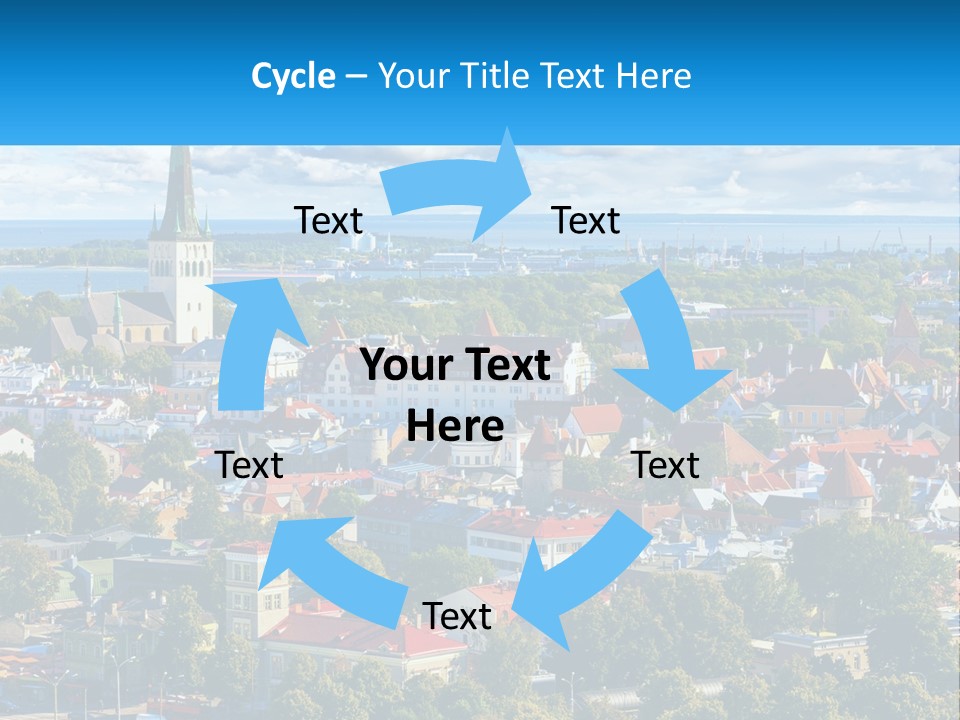 An Aerial View Of A City With A Church Steeple PowerPoint Template