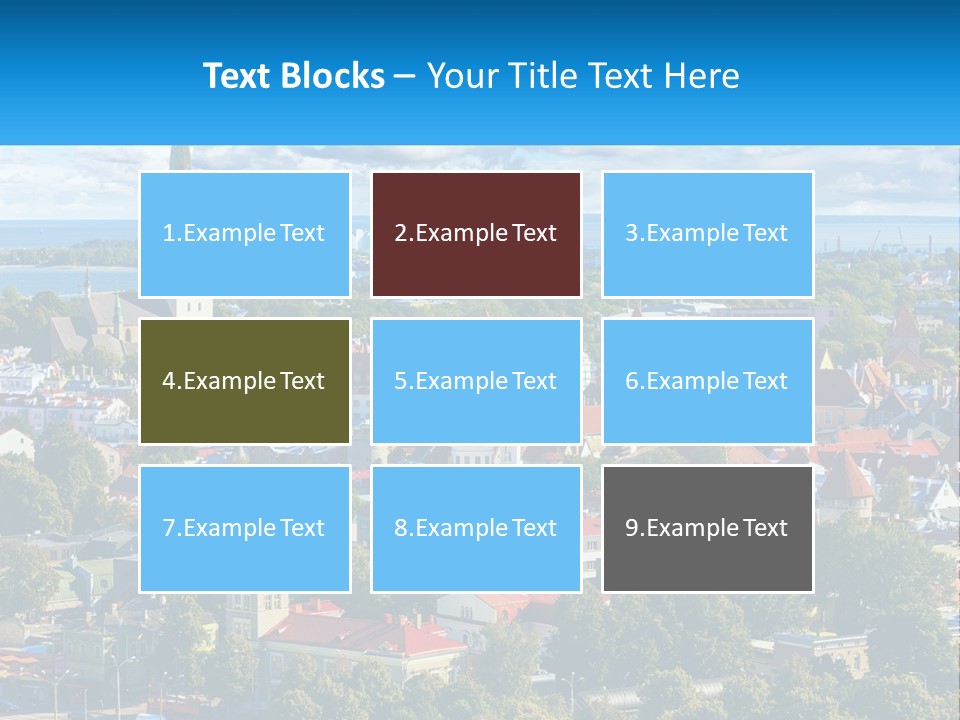 An Aerial View Of A City With A Church Steeple PowerPoint Template