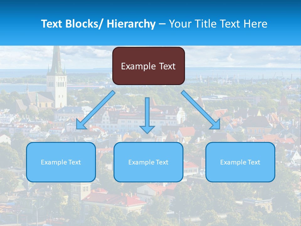 An Aerial View Of A City With A Church Steeple PowerPoint Template
