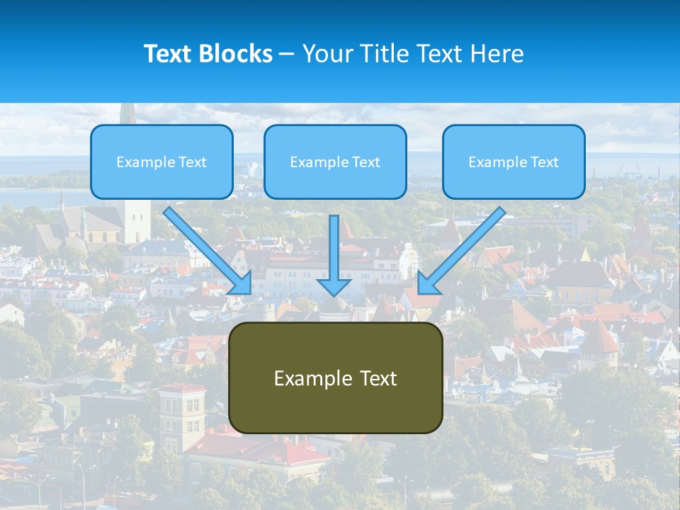 An Aerial View Of A City With A Church Steeple PowerPoint Template