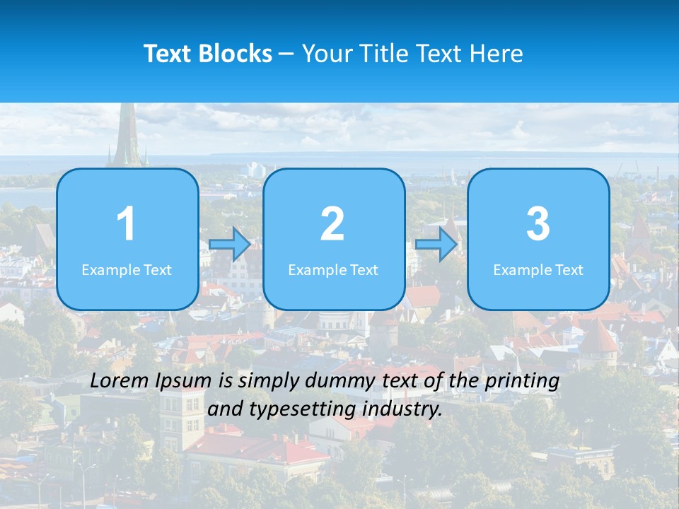 An Aerial View Of A City With A Church Steeple PowerPoint Template