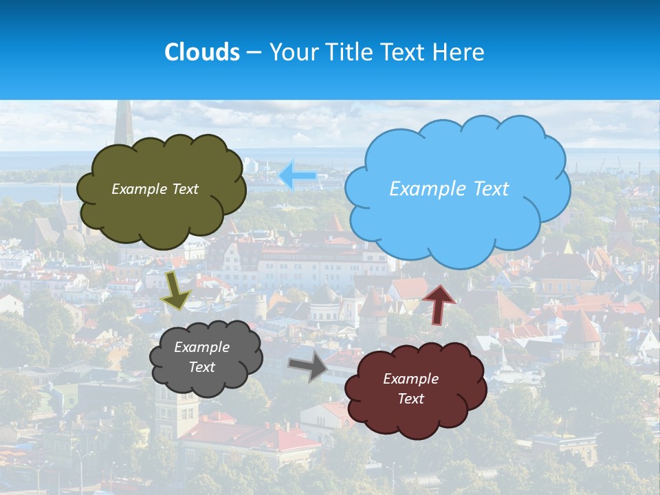 An Aerial View Of A City With A Church Steeple PowerPoint Template