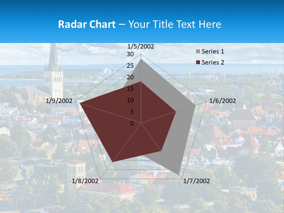 An Aerial View Of A City With A Church Steeple PowerPoint Template