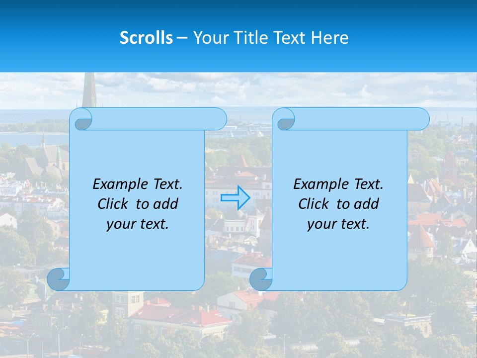 An Aerial View Of A City With A Church Steeple PowerPoint Template